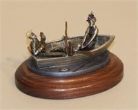 Hudson Pewter Villagers Woody & Marge in Row Boat