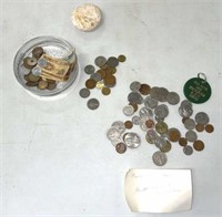 Foreign coins, and money