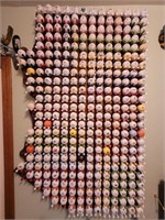 HANDMADE WOODEN GOLF BALL DISPLAY WITH ASSTD BALLS