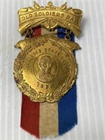 Illinois State fair 1898 old soldiers Day pin