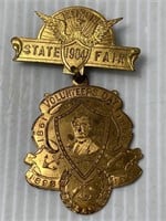 Illinois State fair 1904 volunteers day pin