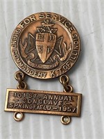 101 St annual conclave 1957 Springfield,Il pin WM
