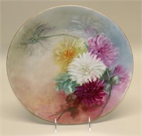 Charles Martin Limoges Charger with Chrysanthemums