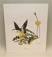 1977 Ray Harm Signed Print Goldfinch Bird
