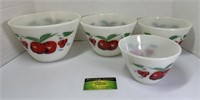 Fire King Cherry Mixing Bowls, set of 4