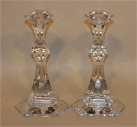 Val St Lambert Vendome Tall Candlesticks in Boxes