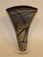R. Foster Art of Fire Studio Art Glass Fan Vase