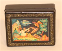 Signed Russian Lacquer Box Ivan & the Firebird