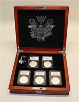 (5) West Point Mint American Eagle Silver Dollars