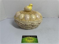 Chick on a Nest Ceramic Bowl