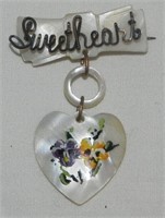 1940's Mother of Pearl "Sweetheart" Pin