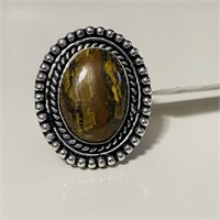 German Silver Tiger Eye Ring