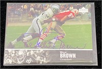 Willie Brown signed football Card