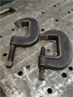 2 HEAVY DUTY CAST C-CLAMPS,