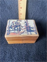 Vintage Linden Hummel 3” x 4” wood music box.