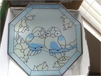 STAINED GLASS BLUE BIRDS #1