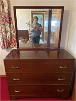 3 Drawer Wooden Dresser With Mirror