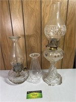 Two Oil Lamps With Extra Chimney