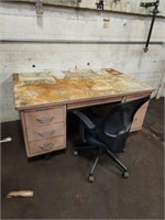 OLD STEEL DESK, CHAIR NOT INCLUDED