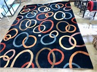 Contemporary Black Circle Rug