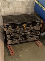 Wooden Trunk With Ironing Board, Iron & Heaters