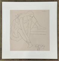 FRED ROSS SIGNED GRAPHITE DRAWING - YOUNG DANCER