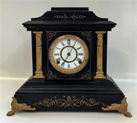 OUTSTANDING ASTONIA MANTLE CLOCK W CAST ACCENTS