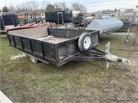 black trailer with sides
