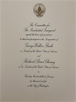 Bush, Cheney 2005 Inauguration Invitation