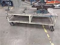 Custom built solid steel rolling shop cart, 30 x