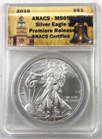 2015 American Silver Eagle 1oz ANACS MS69