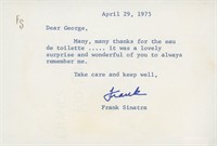 Frank Sinatra signed personal note