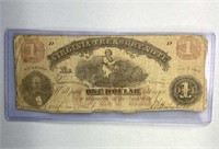 1862 Virginia $1 Treasury Note, Scarce