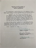 Robert Mitchum signed Dorlite Corporation Document