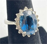 925 Silver Blue Stone Ring