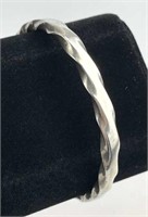 925 Silver Handwrought Bangle Cuff Bracelet