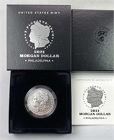 2021-P Morgan Silver Dollar, US Mint 100th Anniv