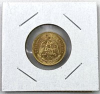 1955 Gold Mexico 5 Pesos, BU
