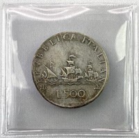 1961 Italy Silver 500 Lire (.835 Silver)