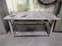 Custom built steel work table