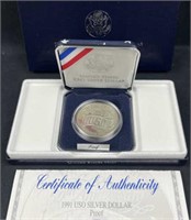 1991 USO Proof Silver Dollar Commemorative