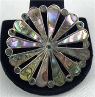 925 Silver Abalone Pendant/Pin, Taxco Mexico