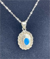 925 Silver Turquoise Satellite Chain Necklace