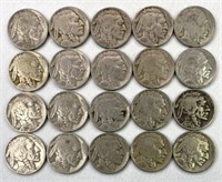 (20) 1920s-30s Buffalo Nickels, Nice Coins