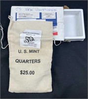 $25 Bag New Hampshire Quarters in Orig. Mailer