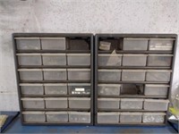 2 Multi drawer storage organizers with contents,