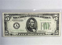 1934A Boston District US $5 Fed Reserve Note