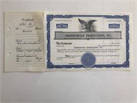 Steppenwolf Productions Inc. Blank Stock Certifica