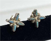 925 Silver Turquoise Stud Earrings