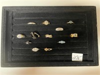 LOT OF VARIOUS  RINGS- INC STERLING &GOLD PLATED